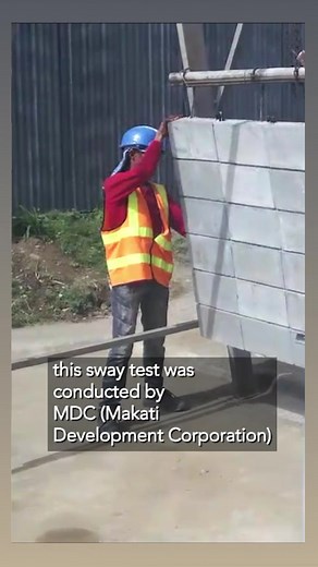 Sway test that showsbonding strengthafter curing. 0977-471-7641 / 0908-175-0058 / 0921-454-5489 / 0956-369-7079 /#hollowblocks #buildingsystem #wallsystem #constructionph #smartmasonry | SMART Masonry