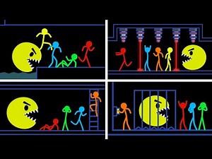 Full Episode Stickman Animation Part 30-35 ( PACMAN COMPILATION )