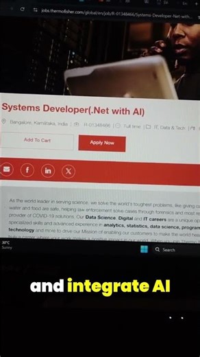 🔥Thermo Fisher Hiring .NET Developer (AI + Azure) | C# SQL | Bangalore | 2+ Years