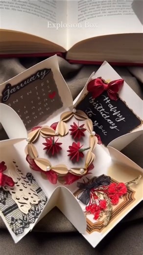 𝓦𝓻𝓪𝓹𝓹𝓮𝓭 𝓪𝓷𝓭 𝔀𝓻𝓲𝓽𝓽𝓮𝓷 🎀✍🏻 on Instagram: "When a gift opens… memories explode 💥✨ This handcrafted Explosion Card Box is not just a gift, it’s an experience—filled with messages, surprises & emotions. Perfect for birthdays, anniversaries, proposals, friendships & all special moments that deserve more than ordinary gifts. Each box is handmade,