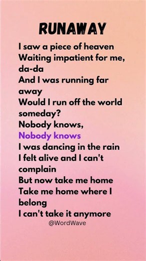 AURORA - Runaway (lyrics )