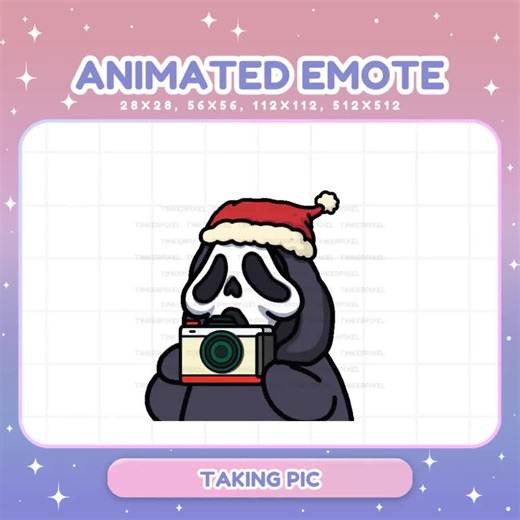 Ghost Christmas Emote Animated, Twitch Taking Picture Streamer Vtuber Chat - Etsy