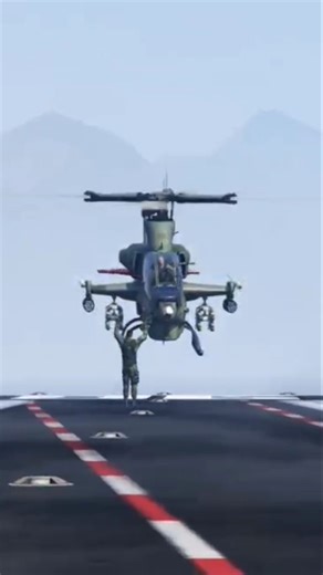 Us Gigantic helicopter take off from aircraft carrier