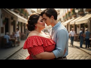 They fall in love, the first kiss of a 57 year old mature woman and a 23 year old guy