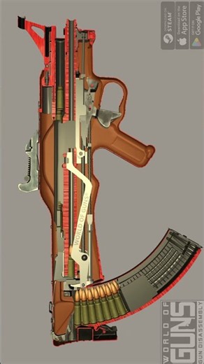 Inside the TKB-022PM ☭ Soviet Bullpup Cutaway #firearmeducation #gunmechanics #slowmotion