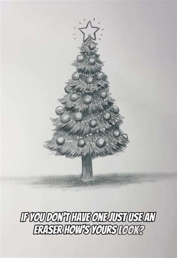 How to draw a Christmas tree in 60 seconds! #drawingtutorial #christmastree #drawingtips #christmas