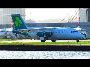 Aer Lingus AVRO RJ85 in NEW LIVERY Landing at London City Airport (LCY)! | Op by Cityjet | EI-RJI