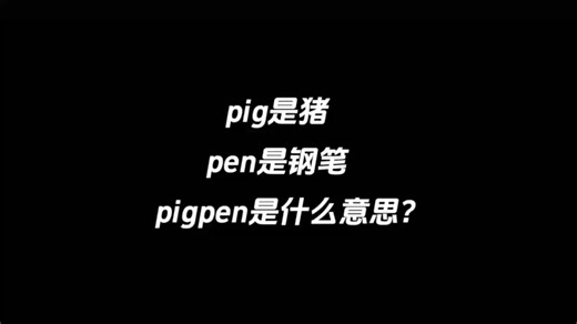 pig是猪，pen是钢笔，pigpen是什么意思？