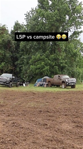 L5P vs campsite 😭😭 #mudding #gmc #l5p #duramax