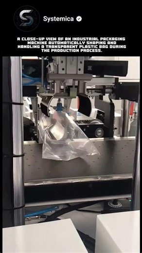 Automated Packaging Machine Forming a Plastic Bag
