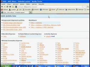 Jízdní řády IDOS - nastavení pole Jízdní řád