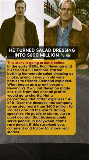 HE TURNED SALAD DRESSING INTO $600 MILLION 🍾🥗 #history