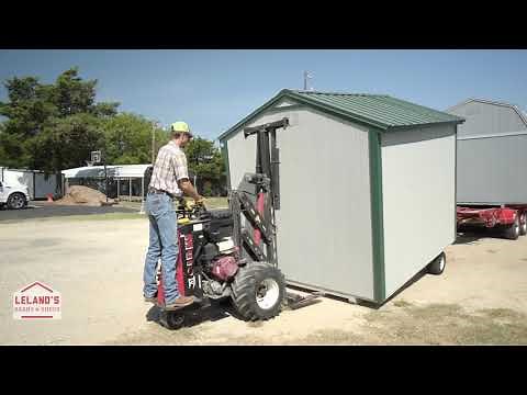 Shed Delivery of a Basic Shed with the Mule - Lelands Barns and Sheds
