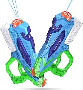 2 PCS Water Gun for Kids, Super Squirt Guns Water Soaker Blaster - 4 Shooting Modes Switch - 26 Ft Long Shooting Range - Quick Refill - Summer Water Toys Gun for Boys Girls Adults Outdoor Pool/Garden