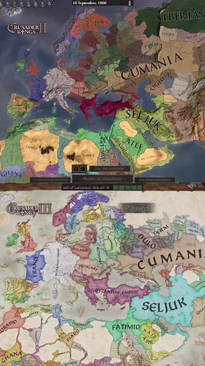 Crusader Kings II vs III Timelapse Comparison
