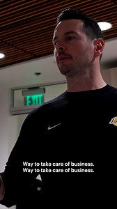 "Way to take care of business." Hear from JJ in the locker room after the dub. | Los Angeles Lakers