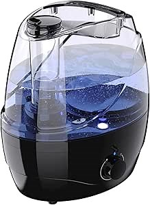 Humidifiers for Bedroom and Large Room, 2.2L Cool Mist Humidifier for Baby, 30 Hours with Whisper-Quiet Operation, Adjustable 360° Rotation Nozzle, Night Light Function, BPA Free(black)