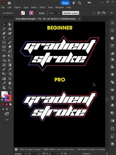 Đức Thắng on Instagram: "Adobe Illustrator 2026 - Tips for creating Gradient Stroke effects for Text like a PRO #ducthangds #adobe"