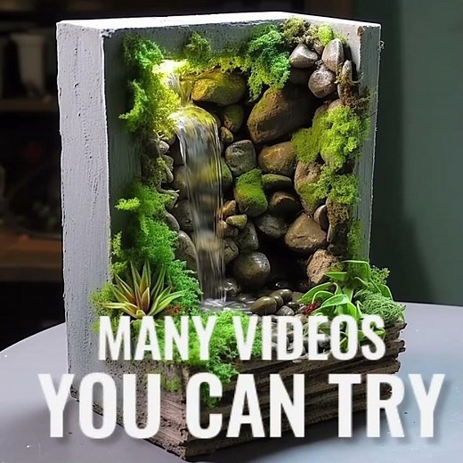 DIY mini indoor waterfall designs, step by step guide to build your own miniature cool design #diy
