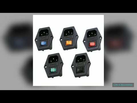 1set 10A 250V Inlet Module Plug Rocker Switch Male Power Socket 3 Pin IEC320 C14 switch Fuse New Us