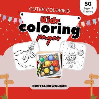 Outer Space Adventures: 50 Space Coloring Pages for Kids and Adults
