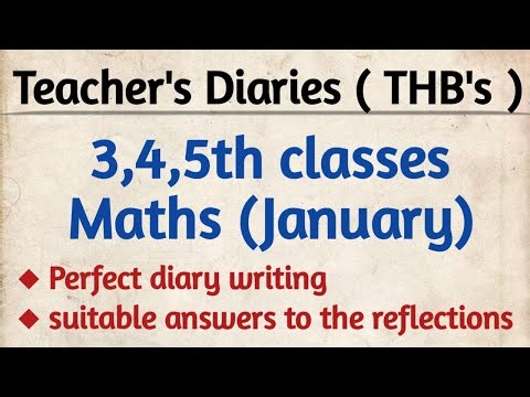 Teacher Diaries--3,4,5th classes--Maths subject--January month--Perfectly written reflections