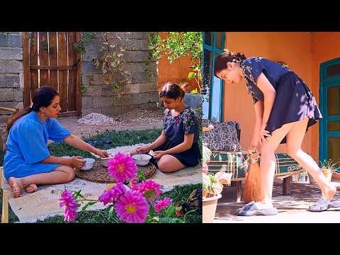 Aesthetic Village Life: Cooking on Woodfire & Garden Lunch 🌿🔥