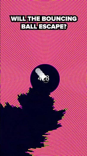 Can it escape? 🤔 #satisfyingvideo #physics #bouncingball