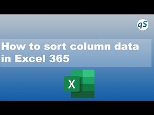 How to sort column data in Excel 365