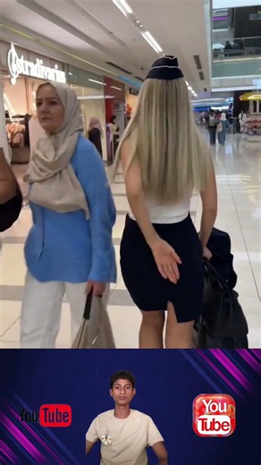 Beautiful Flight Attendant Walking Through the Mall 😍✈️ | People's Reactions #shorts #cabincrewjobs