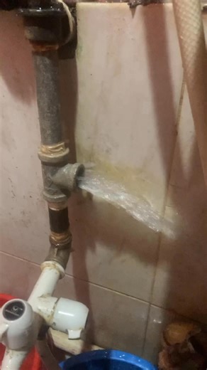 Before and after fixing the pipe and faucet thanks to Rogelio Susalo and Danilo Acero who helped stop the water leaking they quickly tied it with a rubber 👍👏👏👏 | Rosario Romanos