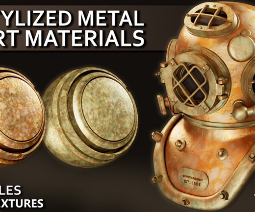 ArtStation - 20 Stylized Metal Smart Materials 4K PBR Textures _VOL 20 | Game Assets