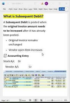 Subsequent Debit in SAP Explained with Example in SAP | End-to-End Explanation