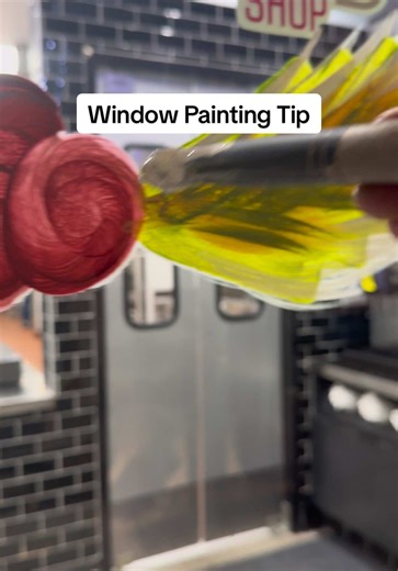 A quick window painting tip! Painting around existing signage. Thanks for watching! #windowpainting #tiktokart #holidays #howtopaint #paintingtutorial