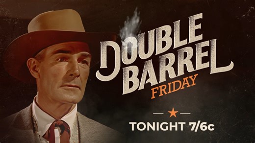 2.6K views · 32 reactions |  Double the iron. Double the trouble. The Bounty Hunter + Colt .45 = one ruthless Double Barrel Friday. Randolph Scott rides in tonight at 7/6c on OUTLAW. | OUTLAW TV Network | Facebook
