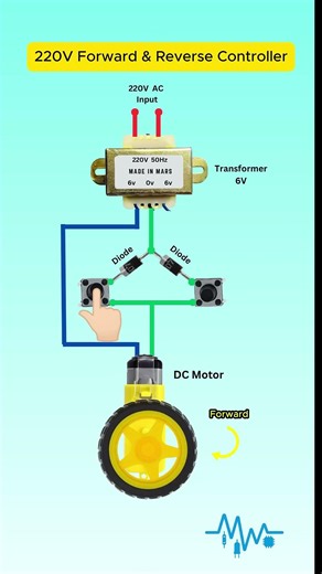⚡ Forward Reverse Motor Circuit from 220V AC #arduino #electricalindia #electroniccircuit #metaldet