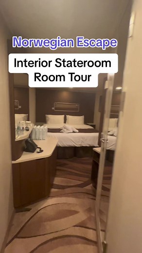 Norwegian Escape Interior Stateroom Room Tour. The most affordable room on a cruise ship. #ncl #norwegiancruise #nclescape #cruise #cruiseship #roomtour #cruiseroom #cruisetravelagent #travelagent #cruisetiktok #cheapcruise #cruisedeal