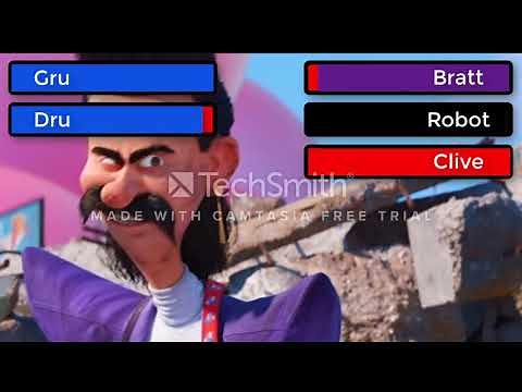 Despicable Me 3 final dance fight with healthbars