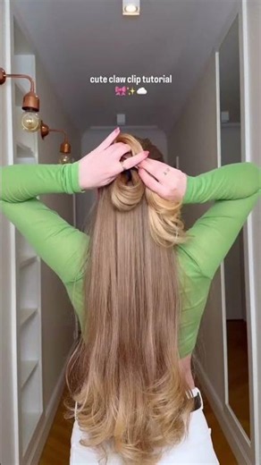 cute hair style girl simple and easy ✨️💫 cute hairstyle with claw clip 💕 #hairstyle #hair #shorts