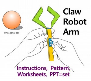 DIY 3D claw robot arm, 2 fingers robot arm, papercraft, origami, activities