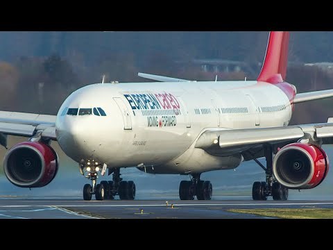 THE ONLY AIRBUS A340-600 FREIGHTER worldwide - A340-600 LANDING + DEPARTURE (4K)