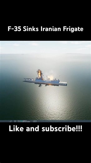 F-35 Sinks Iranian Frigate #f35 #fighterjet #stealth #combat #explosion #dcs #ship #fire #usa #iran