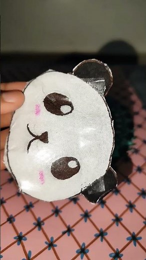 diy panda squishy✨🐼with tissue paper🧻✂️#diy