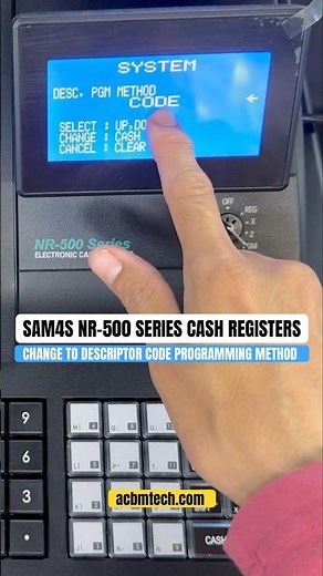 Change descriptor programming method on SAM4s NR-500 series cash registers. #shorts #work #tutorial
