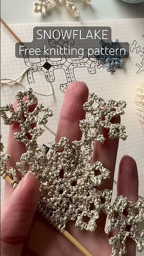 Snowflake - Free knitting pattern #knitting #diy #christmas