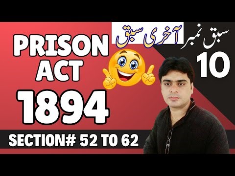 Superintendent Jail, Last lecture on Prison act 1894