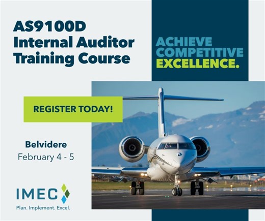 Boost AS9100D Compliance with Internal Auditor Training | IMEC Illinois posted on the topic | LinkedIn