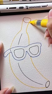 Banana 🍌 Coloring Asmr! #asmr #satisfying #coloring #art #asmrsounds #colour #coloringbook | Huangaa Art