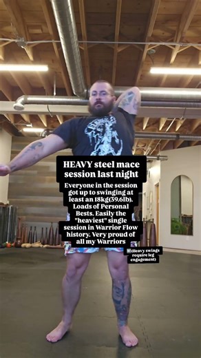 HEAVY single arm mace swings #fitness #macebell #macetraining #steelmace #gripstrength #pb #gains