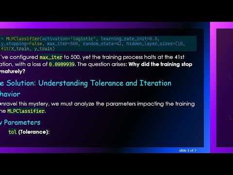 Understanding MLPClassifier Iteration Behavior in Scikit-Learn: Why Does it Stop Early?